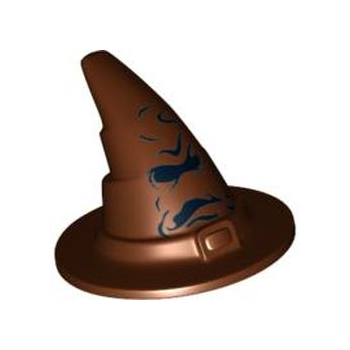 Teil 6131pb05 – Minifigur, Kopfbedeckung, Zauberer/Hexe mit schwarzem HP-Sortierhut-Muster