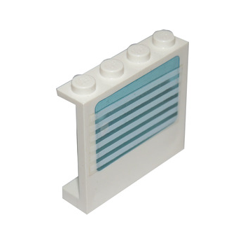 Onderdeel 6156pb01 - Paneel 1 x 4 x 3 met vast glas met 6 witte strepenpatroon (sticker) - Set 6666