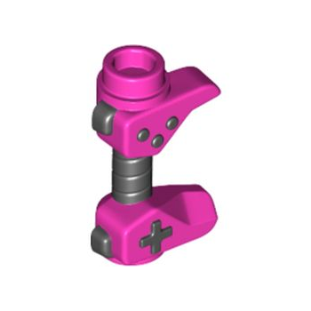 Onderdeel 65080pb02 - Minifiguur, spelbesturingsapparaat, gaten aan de zijkanten voor een balk met zwarte knoppen en een handvatpatroon in het midden
