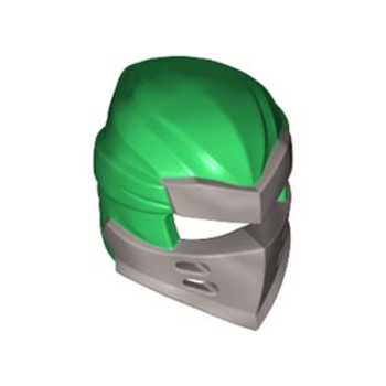 Teil 66953pb01 – Minifigur, Kopfbedeckung Ninjago Wrap Typ 7 mit 4 Schlitzen auf der Vorderseite mit geformtem, flachem, silbernem Rüstungsmuster