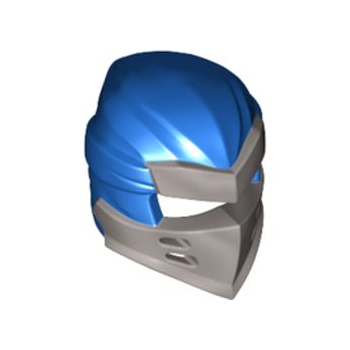 Teil 66953pb01 – Minifigur, Kopfbedeckung Ninjago Wrap Typ 7 mit 4 Schlitzen auf der Vorderseite mit geformtem, flachem, silbernem Rüstungsmuster