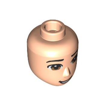 Onderdeel 68136 - Minipop, Hoofdvrienden Mannetje Groot met Zwarte Wenkbrauwen, Middelgrote Nougat Ogen, Glimlach met Tandenpatroon