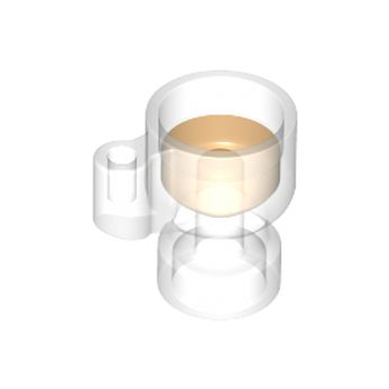 Onderdeel 68495pb01 - Minifiguur, bestekbeker met gegoten transparant oranje drankpatroon