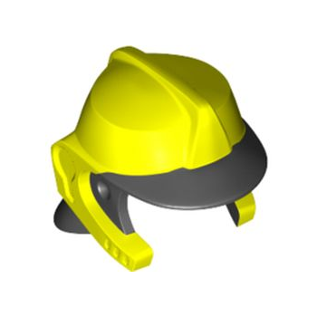 Part 69971pb01 - Minifigure, Headgear Fire Helmet with Molded Black Visor and Neck Protection Pattern