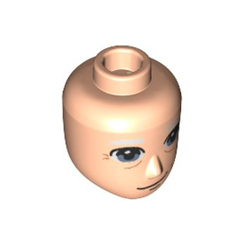 Onderdeel 72433 - Minipop, Head Friends Mannetje Groot met Zandblauwe Ogen, Witte Wenkbrauwen en Scheve Glimlach