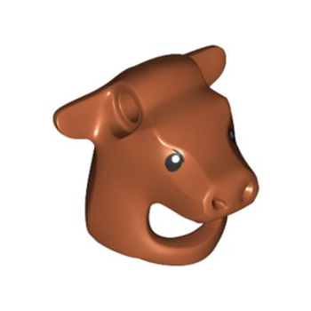 Part 73720pb01 - Minifigure, Headgear Head Cover, Costume Cow / Ox with Black Eyes Pattern