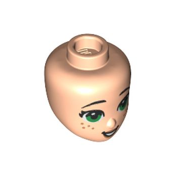 Onderdeel 76807 - Minipop, hoofdvrienden met groene ogen, sproeten, middelgrote nougatlippen en open mondpatroon