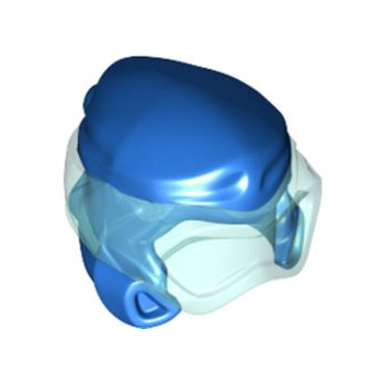 Teil 77151pb01 – Minifigur, Kopfbedeckung Ninjago Wrap Typ 8 mit transparentem hellblauem Tauchermaskenmuster