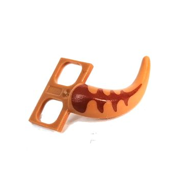 Teil 79973pb01 – Minifiguren-Kostümschwanz-Dinosaurier mit rötlich-braunem Streifenmuster