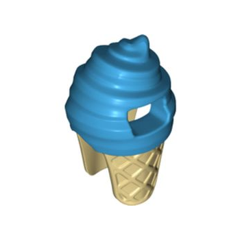 Teil 80678pb01 – Minifigur, Kopfbedeckung, Kostüm-Eiscreme mit geformtem hellbraunem Kegelmuster