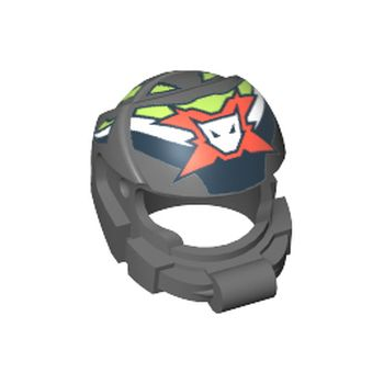 Teil 87781pb01 – Minifigur, Kopfbedeckung Helm Space mit World Racers Team Extreme Logo-Muster