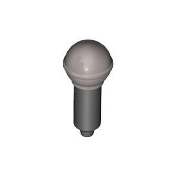 Onderdeel 90370pb01 - Minifiguur, gebruiksvoorwerpmicrofoon met metallic zilveren bovenkant, volledig schermpatroon