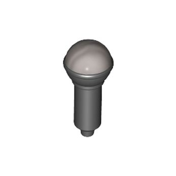 Onderdeel 90370pb05 - Minifiguur, gebruiksvoorwerpmicrofoon met metallic zilveren bovenste halfschermpatroon