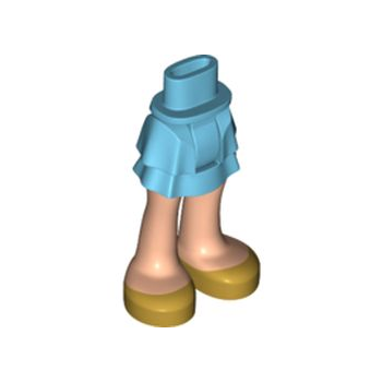 Onderdeel 92250c00pb31 - Minipop heupen en rok gelaagd, licht nougat benen en gouden schoenen patroon - Dikke scharnier