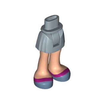 Onderdeel 92252c00pb006 - Minipop heupen en rok, lichtnougat benen en zandblauwe schoenen met magenta streeppatroon - Dik scharnier
