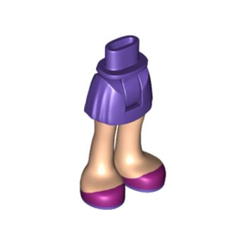 Onderdeel 92252c00pb007 - Minipop heupen en rok, lichtnougat benen en donkerpaarse en magenta schoenen patroon - Dikke scharnier