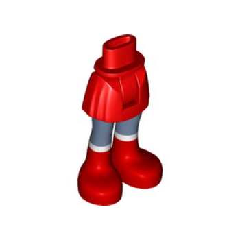 Onderdeel 92252c00pb008 - Minipop heupen en rok, zandblauwe benen en rode laarzenpatroon - dik scharnier