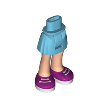 Onderdeel 92252c00pb020 - Minipop heupen en rok, licht nougat benen en magenta schoenen met witte veters en zolenpatroon - Dik scharnier