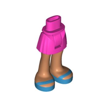 Onderdeel 92252c00pb027 - Minipop heupen en rok, nougat benen en donkerblauwe open sandalen patroon - dikke scharnier