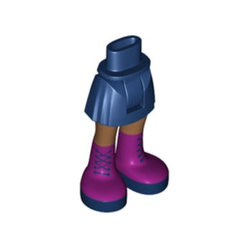 Onderdeel 92252c00pb038 - Minipop heupen en rok, medium nougat benen en magenta laarzen met donkerblauwe veters en zolenpatroon - Dik scharnier