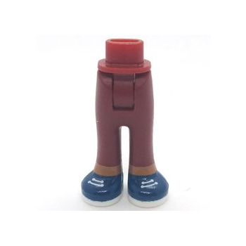 Onderdeel 92253c00pb31 - Minipop heupen en broek met achterzakken met medium nougat enkels en donkerblauwe schoenen met witte veters en zolenpatroon - Dikke scharnier