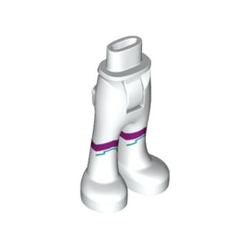 Onderdeel 92253c00pb34 - Minipop heupen en broek met achterzakken met magenta en donker turquoise schuine strepenpatroon - dikke scharnier