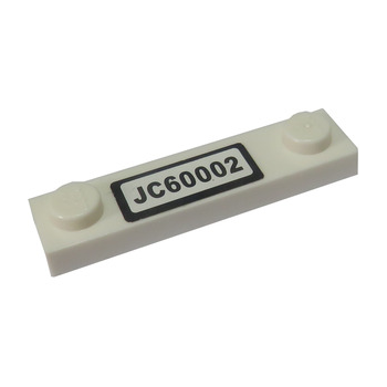 Part 92593pb010 - Plate, Modified 1 x 4 with 2 Studs without Groove with 'JC60002' Pattern (Sticker) - Set 60002