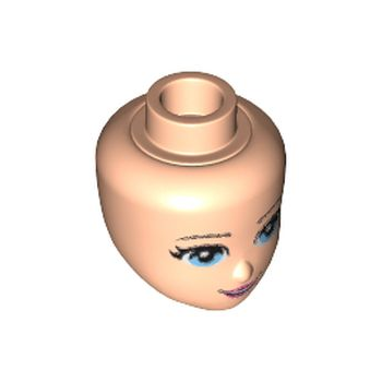 Onderdeel 93212 - Minipop, hoofdvrienden met helder lichtblauwe ogen, donkerroze lippen en open mondlachpatroon