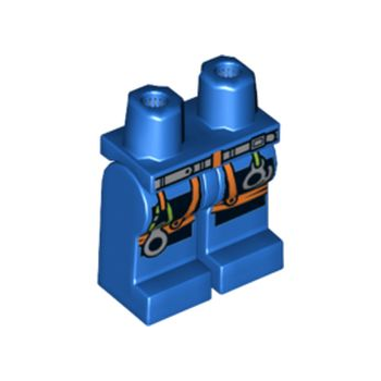 Teil 970c00pb0309 – Hüften und Beine mit Gürtel, orangefarbenem Gurt, Karabiner und Kletterausrüstungsmuster