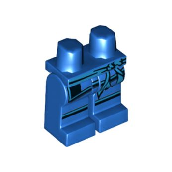 Onderdeel 970c00pb0391 - Heupen en benen met zwart en middelblauw sjerp- en kniestrepenpatroon