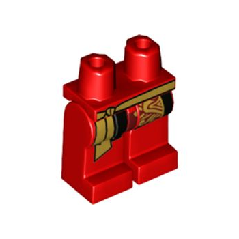 Onderdeel 970c00pb1061 - Heupen en benen met gouden strikband, donkerrode mantel met gouden decoratiepatroon