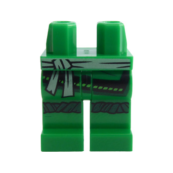 Teil 970c00pb1064 – Hüften und Beine mit hellblau-grauer Schärpe, dunkelgrünes Kniewickelmuster