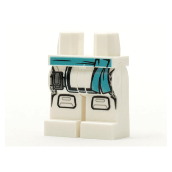 Teil 970c00pb1185 – Hüften und Beine mit mittelgroßem azurblauem Schärpen-, Beutel- und Knieschützermuster