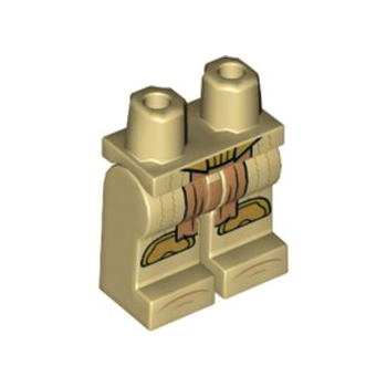 Onderdeel 970c00pb1292 - Heupen en benen met medium nougat lendendoek, gouden kniebeschermers en patroon met afwerklijnen