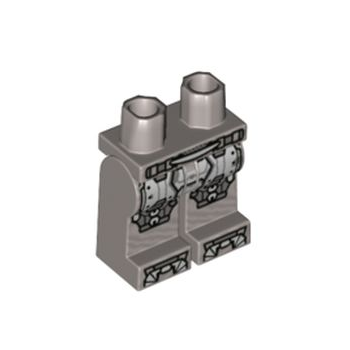 Teil 970c00pb1385 – Hüften und Beine mit silbernen Panzerplatten und Zehen, dunkelblau-graues Ziermuster