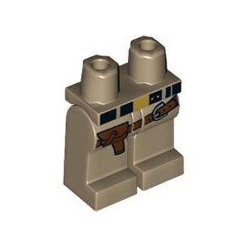 Onderdeel 970c00pb1479 - Heupen en benen met zwarte riem met gouden gesp en roodbruin holster en riem met zilveren gesppatroon