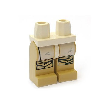 Onderdeel 970c02pb03 - Heupen en bruine benen met SW witte leggings, patroon voor dikke wikkelbroeken