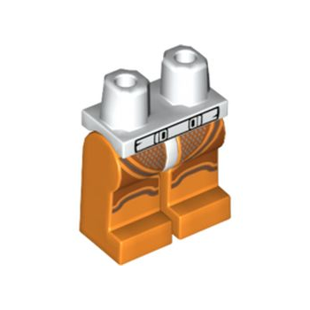 Onderdeel 970c04pb10 - Heupen en oranje benen met zwarte omlijnde riem en donkerblauwgrijs strepenpatroon
