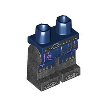 Onderdeel 970c77pb15 - Heupen en parelmoer donkergrijze benen met zilveren riem, kniebanden en tenen, middelgrote lavendelkleurige pijlen en stikselpatroon
