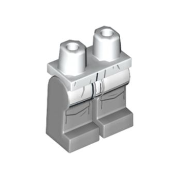 Onderdeel 970c86pb39 - Heupen en lichtblauwgrijze benen met SW witte jaszoom en donkerblauwgrijze grote zakken omtrekpatroon