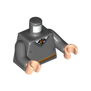 Teil 973pb3192c01 – Torso-Pullover mit V-Ausschnitt, weißer Kragen, rot-gelbe Krawatte und Taillenbesatz (Gryffindor-Muster) / dunkelblau-graue Arme / hellnougatfarbene Hände