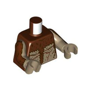 Teil 973pb5391c01 – Torso mit dunkelbraunem Fell, dunkelbrauner Bauch mit Muskelumrissmuster / dunkelbraune Arme mit rotbraunem und dunkelbraunem Fellmuster / dunkelbraune Hände