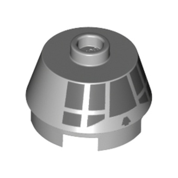 Onderdeel 98100pb15 - Kegel 2 x 2 afgeknot met donkerblauwgrijs Millennium Falcon Cockpit-patroon aan de zijkant